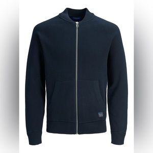 Jack & Jones Navy Knit Bomber Cardigan